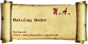Matulay Andor névjegykártya